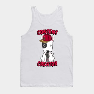 Cute bull terrier dog is a content creator Tank Top